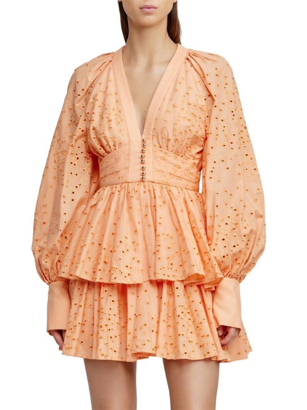 NWT Acler Amelia Linen-Blend Ruffle Dress